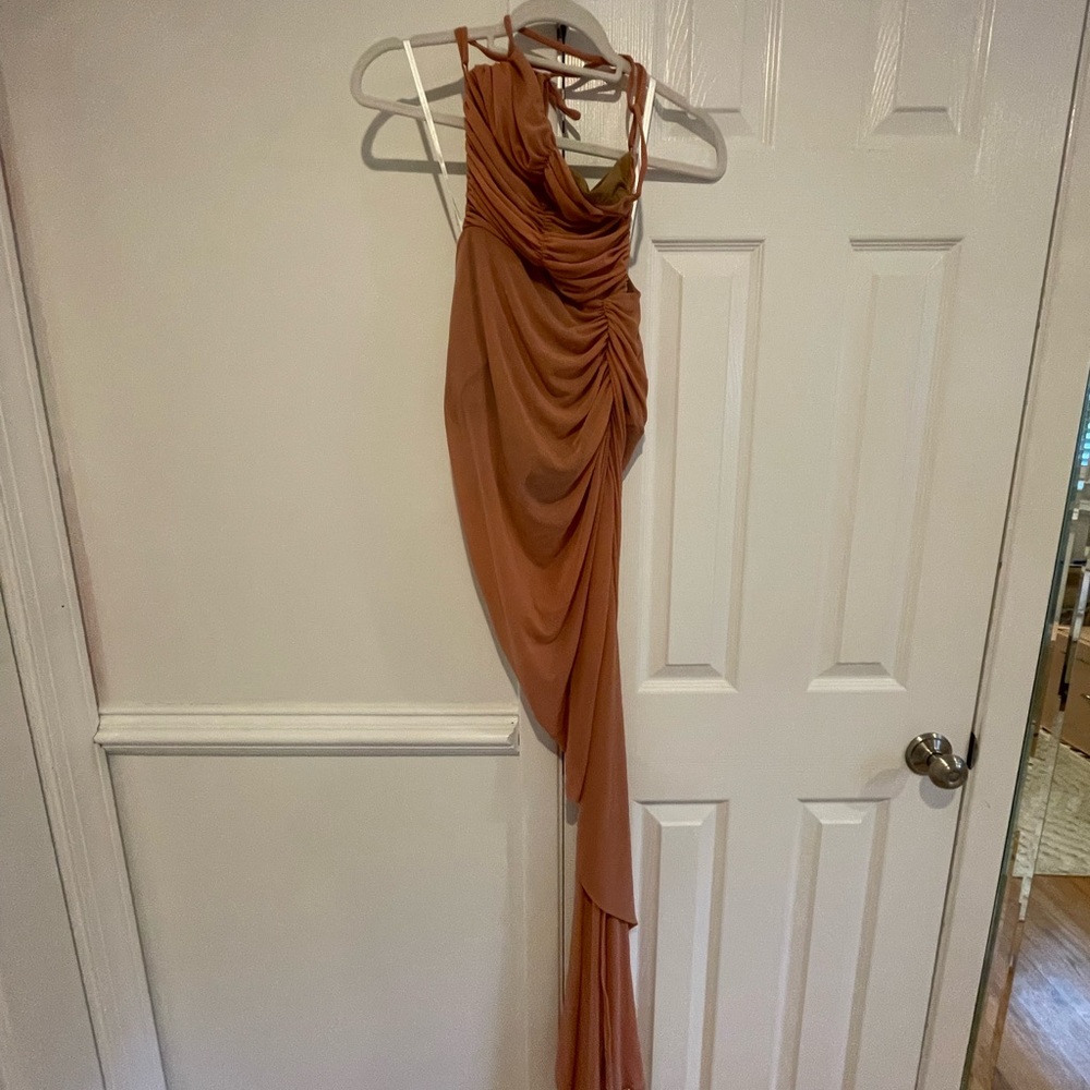 Michael Costello x Revolve Follie Maxi Dress Gown Semi Sheer Formal - Picture 3 of 6